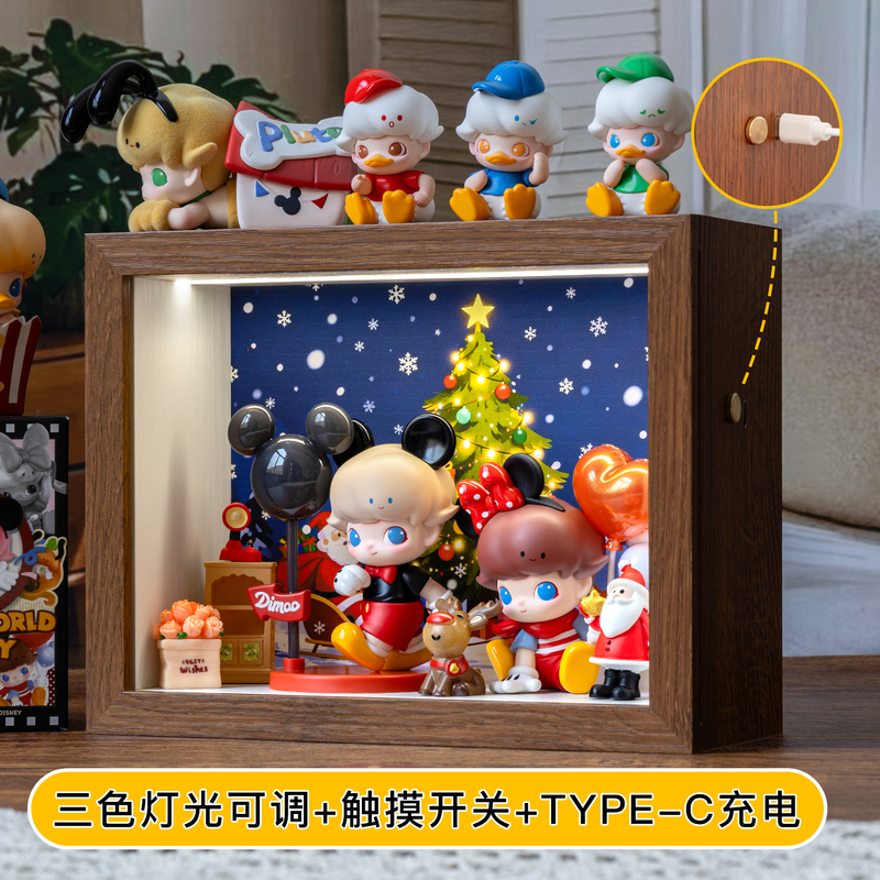 Dimoo Disney Co-Branded Christmas Scene Frame Blind Box Figure Storage Display Frame DIY Gift Ornament Dimoo Disney Co-Branded Christmas Scene Frame Blind Box Figure Storage Display Frame DIY Gift Ornament