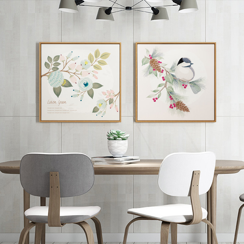 Nordic Creative Restaurant Decoration Painting Modern Simple Two-Code Fashion Personality Restaurant Background Wall Painting Living Room