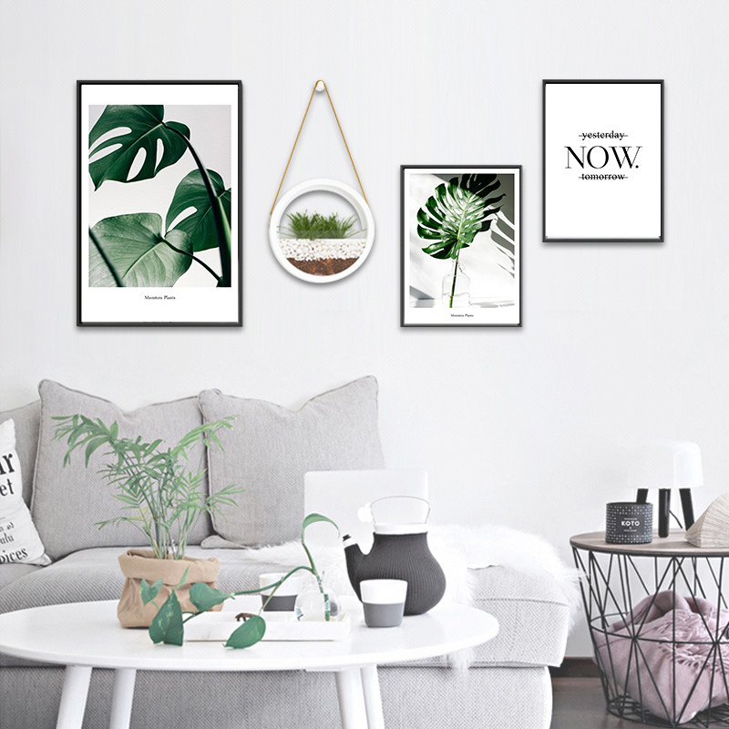 Modern decorative painting room in Qingqing New Nordic combination restaurant murals sofa background wall painting