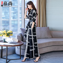 Chiffon wide leg pants set women 2021 summer clothes New Fashion Celebrities temperament foreign atmosphere age feminine two-piece set