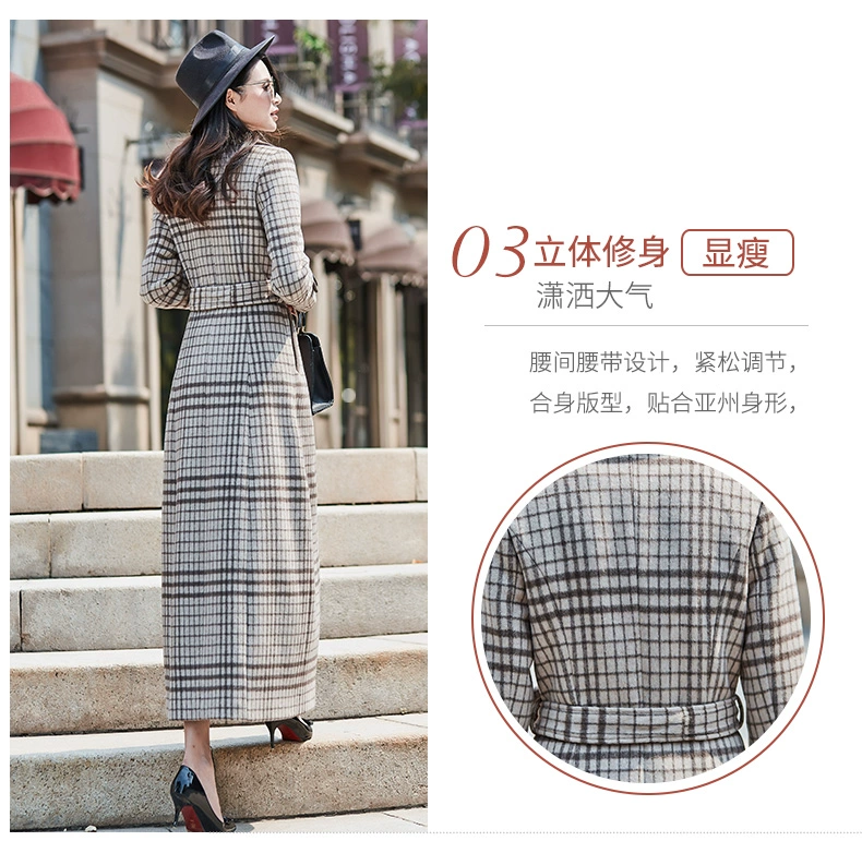 Áo len kẻ sọc mới mùa thu đông 2018 của Xue Fei Dai dành cho nữ giữa mùa thu dài kiểu Hàn Quốc mỏng và dài đến đầu gối - Áo len lót đôi