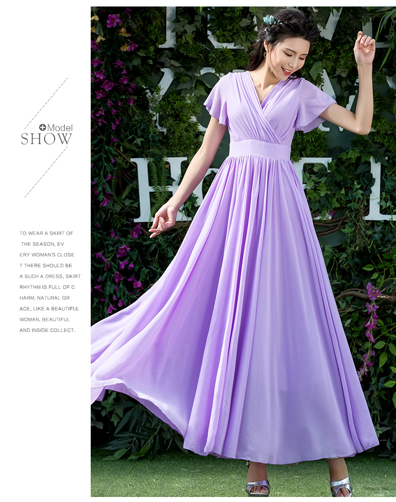 Mùa hè tuyết mới của phụ nữ Đầm voan cổ chữ V Váy dài boho đi biển đi biển - Váy dài đầm đuôi cá dài