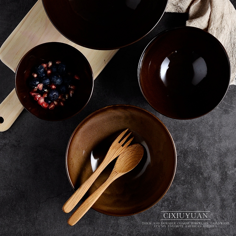 Ceramic bowl with Japanese creative such as soup rainbow such as bowl under the glaze color violet arenaceous bowl ou eat bowl bowl bowl