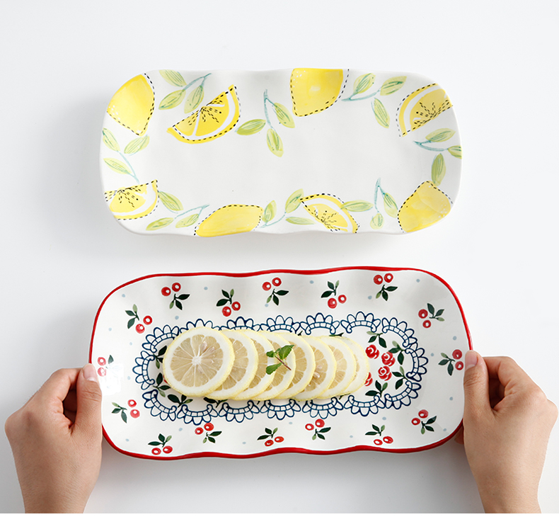 Japanese dish breakfast dish hand - made ceramic fish sushi plate are sweet dish plate dessert plate with rectangle and fish dish