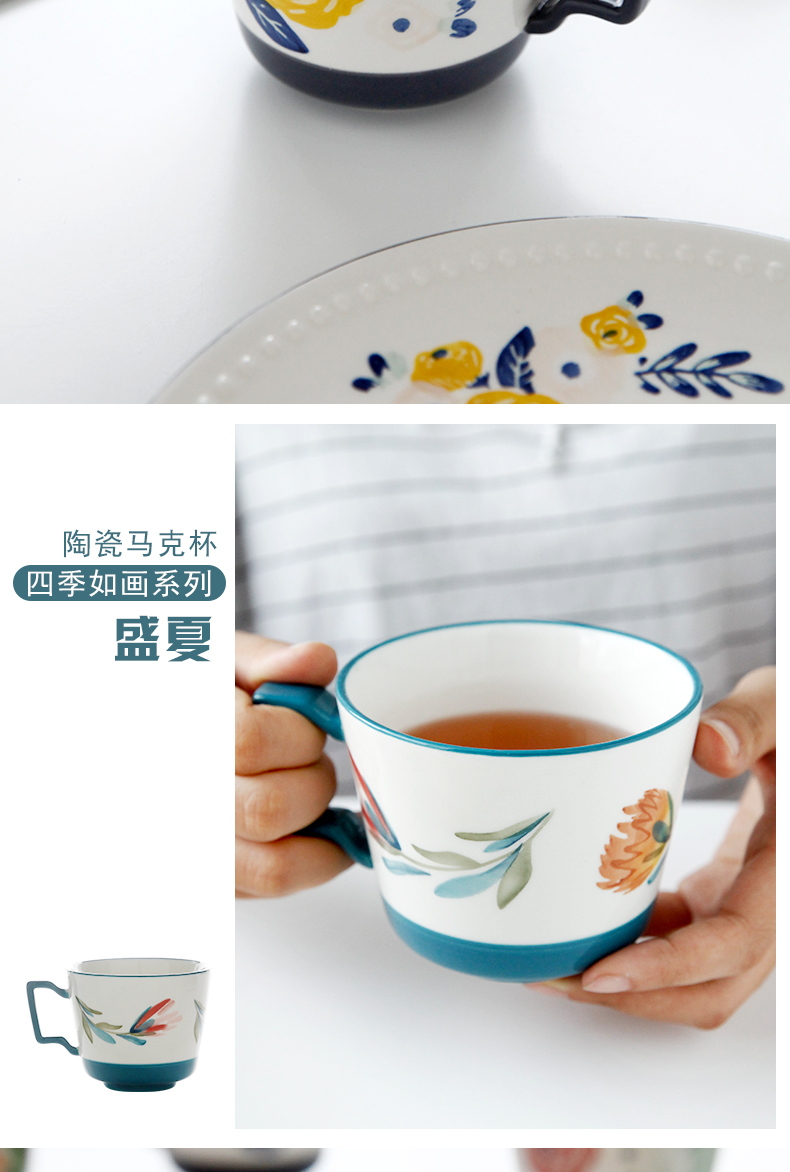 Northern wind cup creative move trend ceramic cups of coffee mugs and lovely home getting a cup of milk breakfast