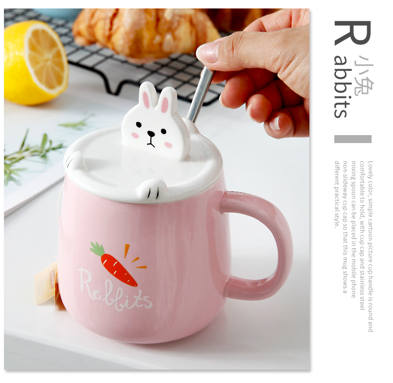 Creative move with cover glass ceramic keller spoon tide lovers ultimately responds a cup of coffee cup men 's and women' s cup