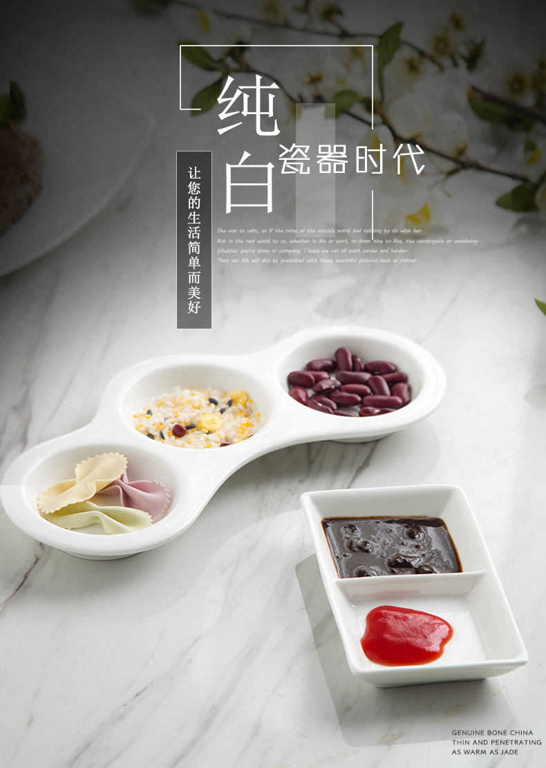 Pure white ceramic little snack dishes sauce dish of ipads porcelain dish of sauce dish chafing dish material disc ceramic dish to eat dish