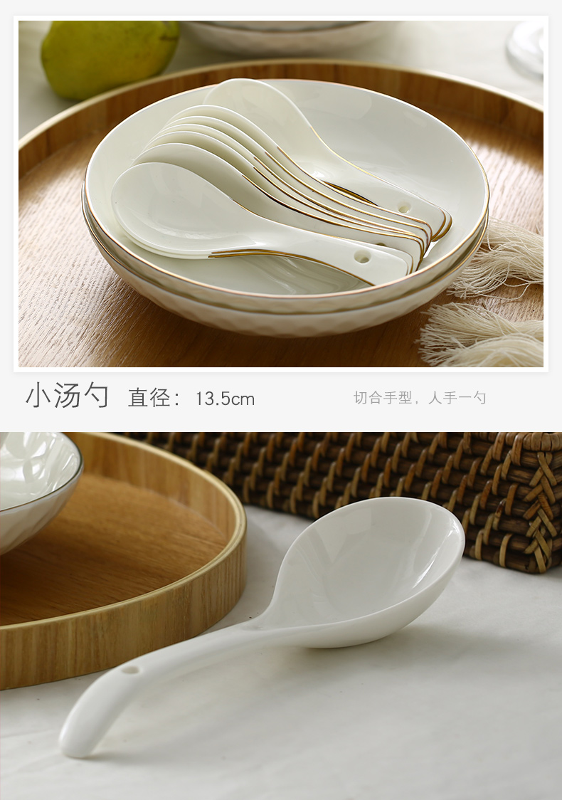European style up phnom penh creative pure white circular plate household contracted ceramic bowl suit two people eat dinner dishes food dish