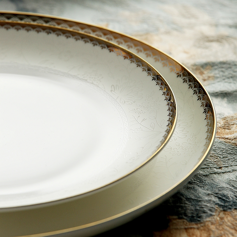 The dishes suit Chinese 58 head tangshan ipads porcelain tableware suit dishes home European style wedding gift boxes