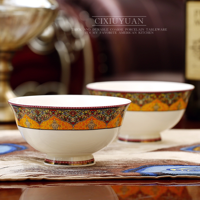 Tableware dishes suit household of Chinese style ceramic bowl dish combination ipads China continental plate to use gift gift boxes