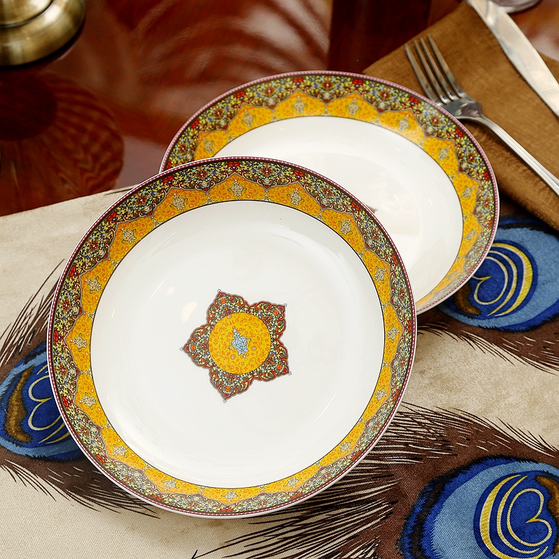 Tableware dishes suit household of Chinese style ceramic bowl dish combination ipads China continental plate to use gift gift boxes