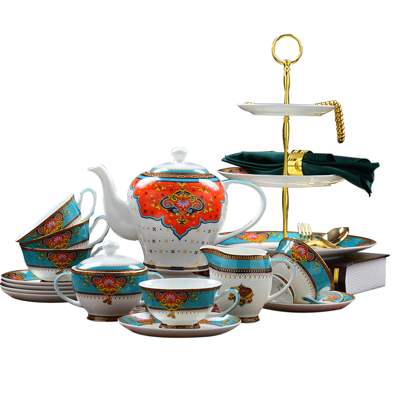 Creative ceramic coffee set suit coffee cup suit European flower cup disc set of ceramic English afternoon tea