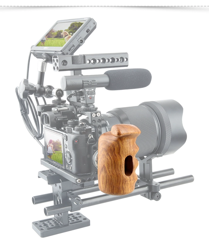 Lai Shengge Máy ảnh DSLR Máy quay phim Rabbit Rabbit M6arri Allai Gear Right Wood Grip Xử lý 145 - Phụ kiện VideoCam