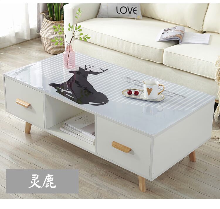 Bàn cà phê mềm bằng thủy tinh mat không thấm nước chống cặn dầu không dùng một lần Bàn nhựa PVC Bắc Âu in gió bàn hình chữ nhật vải - Khăn trải bàn khăn trải bàn hội nghị