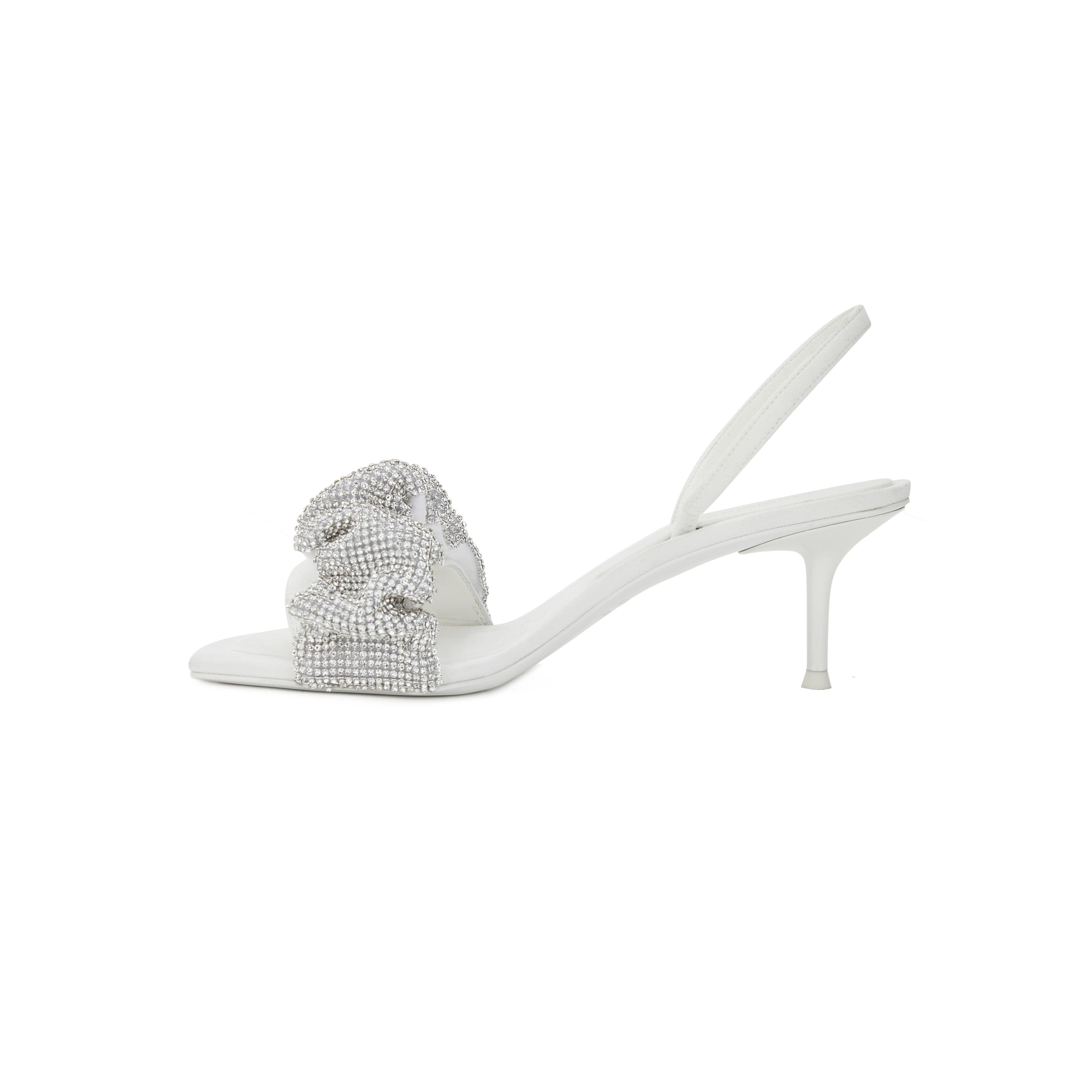 White Back With Thin Heel (6Cm) & StockGrape mother Studiolee ~ Square head Sandals female summer Fairy wind Word band rhinestone Fine heel king high-heeled shoes