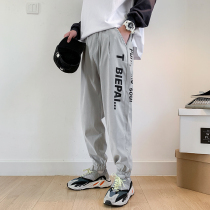 Spring Autumn Men Pants Han Edition Trend Casual Long Pants Loose Straight Barrel Bunches Leggings Pants Boomer Sports 90% Pants