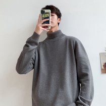 Gangfeng turtleneck sweater mens Spring and Autumn Tide brand casual pullover thread ins Korean trend slim base sweater t