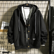Spring mens jacket loose casual jacket lovers 100 hitch for Korean version trendy with hat-shirts and innit-Chauded blouses