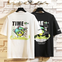 Summer mens short-sleeved T-shirt Korean fashion casual half-sleeve clothes student thin white base shirt body shirt