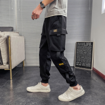 Men Pants Spring Autumn Season New Korean Version Sports Pants 90% Pants and Chains Tide Cards Loose Tooling Casual Long Pants Tide