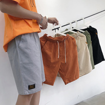 Mens shorts summer Korean version of the trend thin five-point pants Tide brand overalls casual pants straight loose sports middle pants