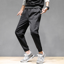 Hong Kong wind ins mens pants autumn student toe sports pants bf hip hop loose Tide brand Harlan casual pants men