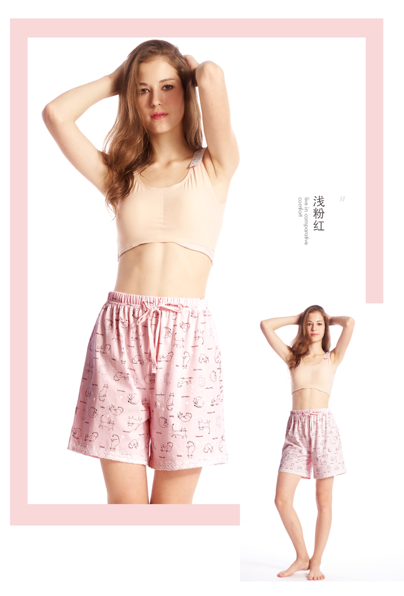 [2 nạp] ba súng nam giới và phụ nữ nhà quần mùa hè mặc thể thao giản dị cotton in lỏng pajama quần short phụ nữ