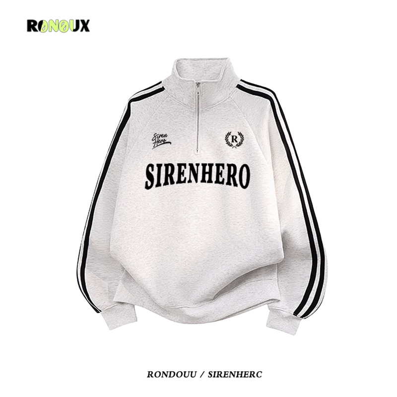 American Retro Oversized Trendy Brand Three-Stripe Half-Zip Stand Collar Sweatshirt for Men and Women, Loose-Fitting Sports Couple Jacket American Retro Oversized Trendy Brand Three-Stripe Half-Zip Stand Collar Sweatshirt for Men and Women, Loose-Fitting Sports Couple Jacket
