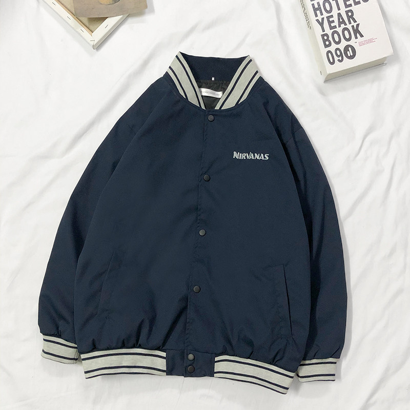 American vintage baseball suit loose design sense of the small hundred and thin jacket coat men and women in tide
