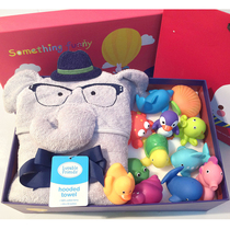 Hong Kong newborn gift box newborn baby set Full Moon gift newborn baby towel toy gift