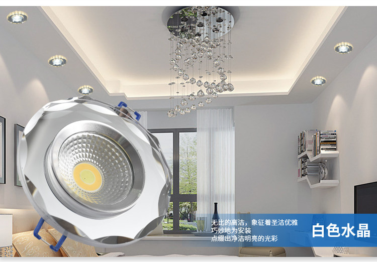 Description Picture 4 of itemDiameter:9.5cm Cut Hole:6-8cm 3W Led Downlights Recessed Ceiling Spot Light Lamps Embedded LED Downlights Home Decoration Light