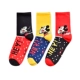 [3 đôi quần áo] Hanami Ori Disney Mickey Mouse Minnie Mickey vớ đỏ vớ nữ ống vớ mùa thu và mùa đông - Vớ sợi tre