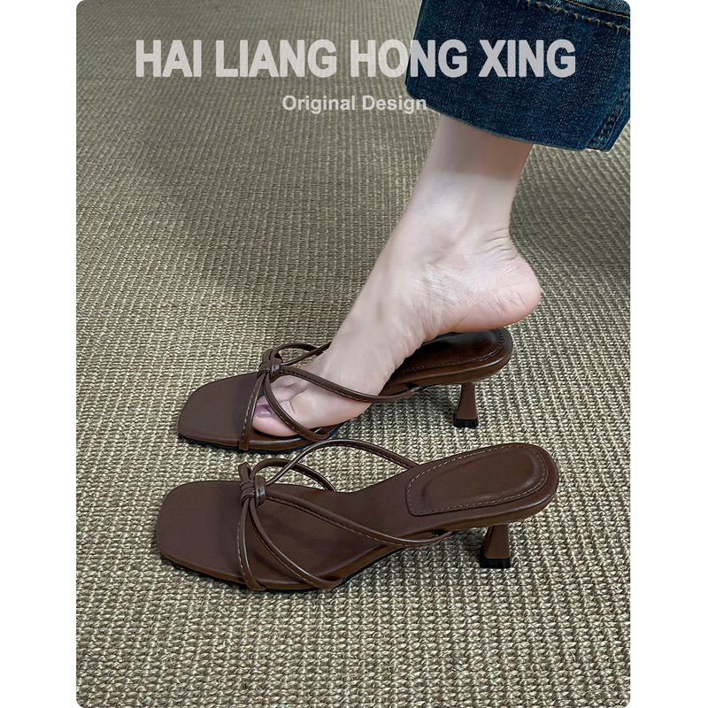 Sheepskin Version ~ Retro Open-Toe High-Heeled Sandals for Women, New Summer Style, Perfect for Pairing with Dresses, Stiletto Roman Outdoor Sandals