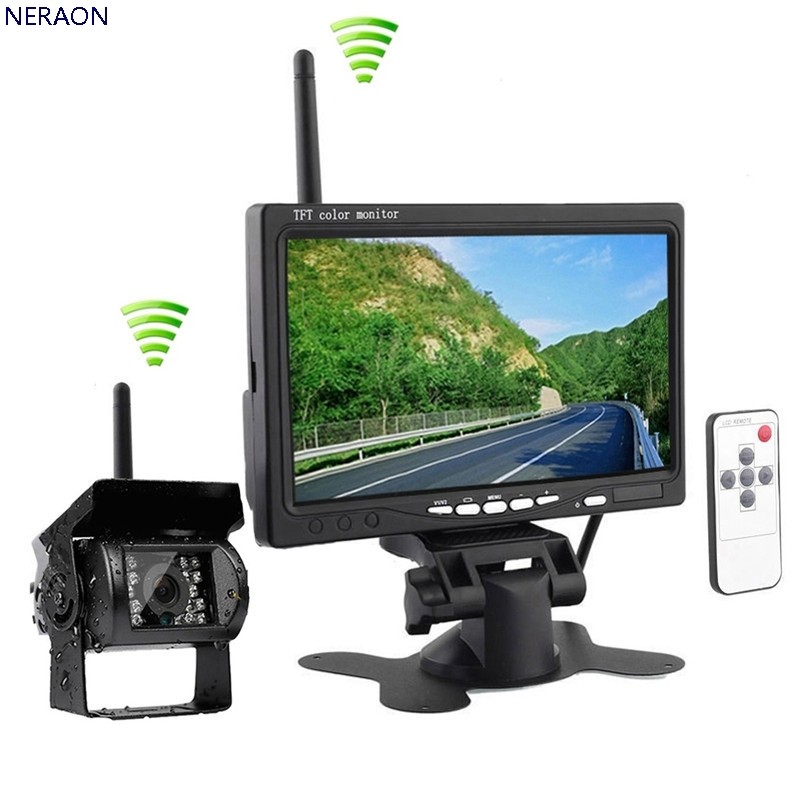 7 inch wireless car HD LCD widescreen display truck wireless reversing image bus reversing monitoring lens
