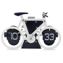 German Automatic Page Turning Clock Retro Living Room Ornaments Bicycle Page Turning Mechanical Clock Alarm Clock Personalized Desk Clock