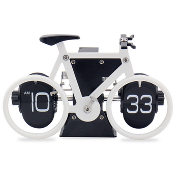 German automatic page-turning clock, retro living room ornaments, bicycle page-turning mechanical clock, alarm clock, personalized desk clock