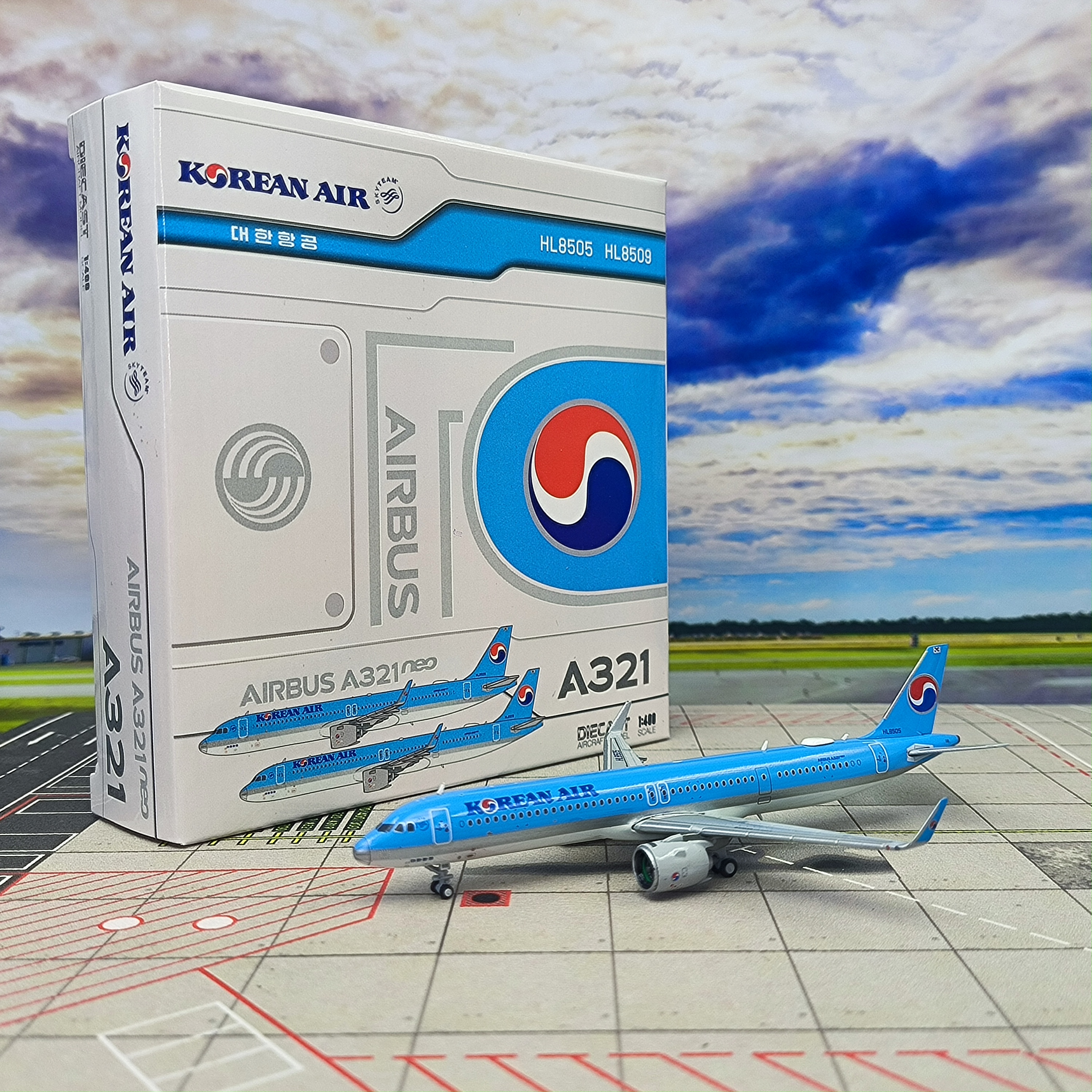JC WINGS Korean Air for Airbus A321neo HL8505 1:400 Aircraft