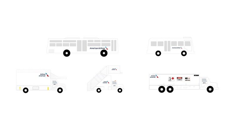GeminiJets G2AAL721 American Airlines Ground Handling(5-piece Set) 1:200