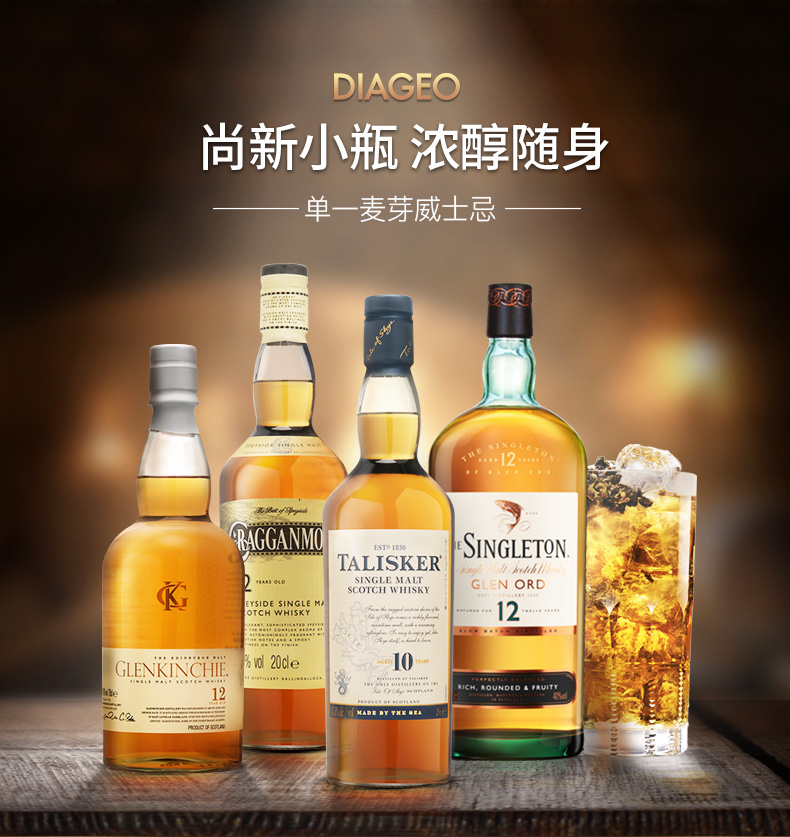 DIAGEO 帝亚吉欧 单一麦芽苏格兰威士忌礼盒装 200mLx4瓶 券后425元包邮 买手党-买手聚集的地方