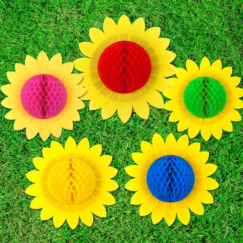 Hand-flipped flower sunflower chorus flowers children's dance props movement inauguration ceremony folding solar props