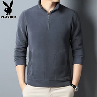 Playboy, бархатная демисезонная осенняя двусторонная толстовка, мужская куртка, высокий воротник