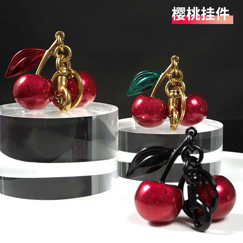 Suitable for Coach Bag Charms, Cherry Backpack Pendants, High-End Car Interior Decoration Keychains and Accessories