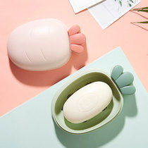 Creative soap box personality with lid cute large soap box toilet drain storage box household cartoon soap tray