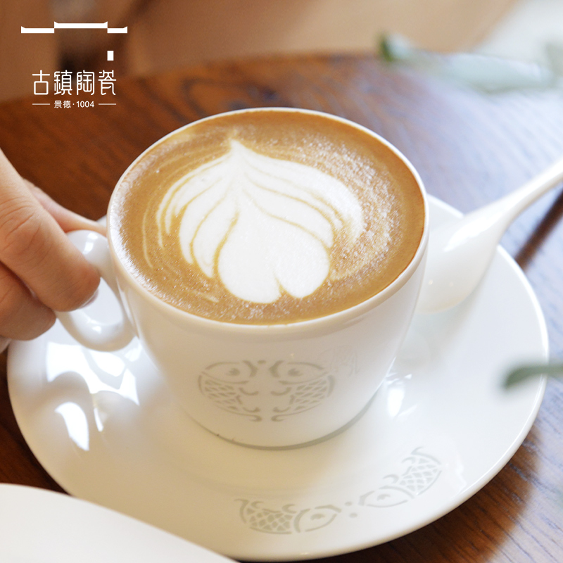 The ancient ceramic coffee cup for cup suit with disc ladle afternoon tea cups creative contracted Europe type ceramic cup and cup