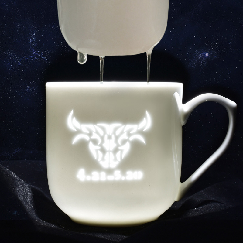 Separation tea tea cups with cover filter cup and exquisite jingdezhen porcelain keller cup constellation Taurus