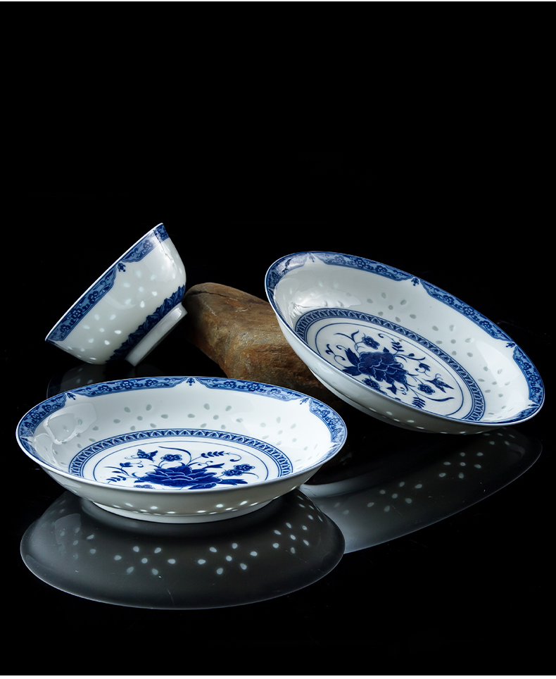 Dishes suit household of Chinese style and contracted hand - cut small pure and fresh and jingdezhen ceramic tableware ceramics Dishes