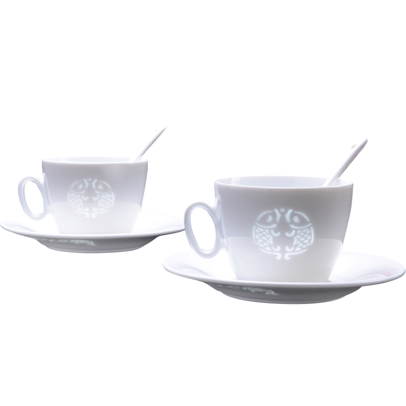 The ancient ceramic coffee cup for cup suit with disc ladle afternoon tea cups creative contracted Europe type ceramic cup and cup
