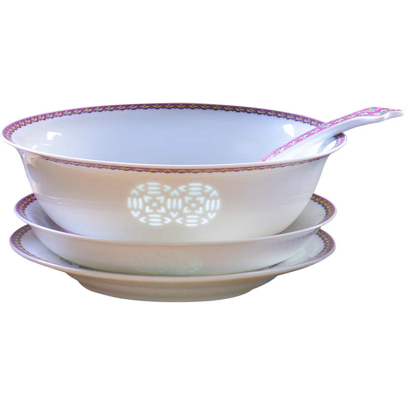 Eat town jingdezhen ceramic tableware of household ceramic bowl bowl bowl dishes and exquisite colored enamel suits for