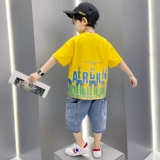 Детский комплект, летняя одежда для мальчиков, коллекция 2023, подходит для подростков, в корейском стиле, детская одежда, короткий рукав