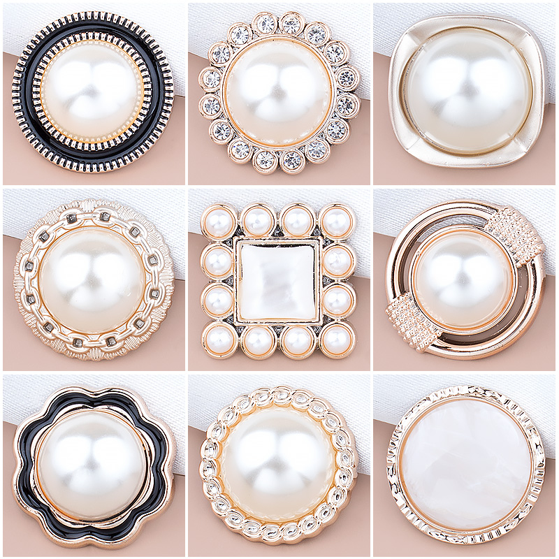 Clothes brooch button women's pearl buckle accessories waist button button studs jeans invisible buckle metal round